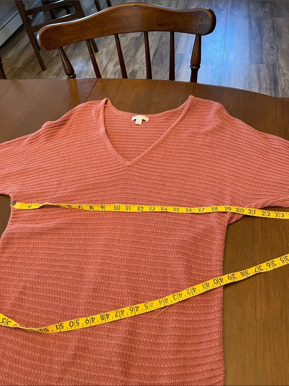 New York & Company Pink Openwork Knit Pullover